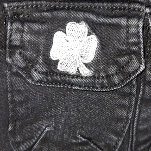 Filthy Wealth black distressed jeans women's 34/32 - Picture 5 of 9